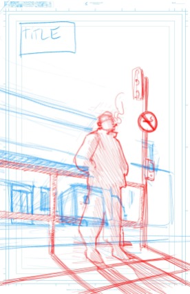 Title Page Sketch Standing by Fence
